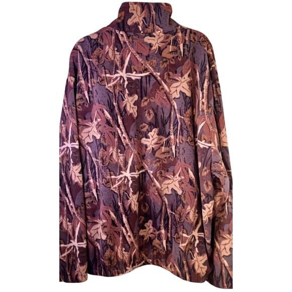 VTG 10,000 ft Above Sea Level Fleece Jacket Mens XXL Camo Tree Branch & Leaf - Picture 2 of 6